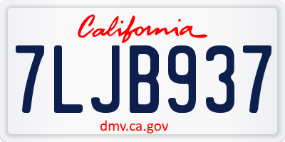 CA license plate 7LJB937