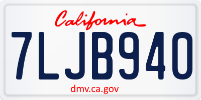 CA license plate 7LJB940