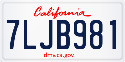 CA license plate 7LJB981