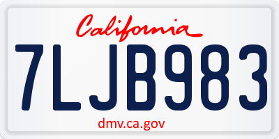 CA license plate 7LJB983