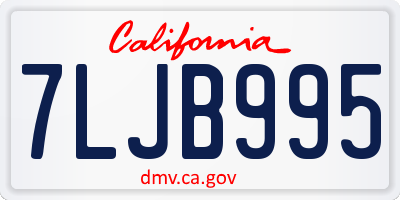 CA license plate 7LJB995