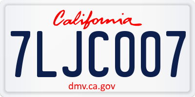 CA license plate 7LJC007