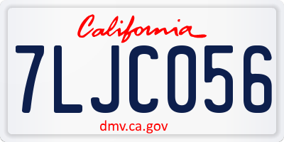 CA license plate 7LJC056