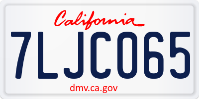 CA license plate 7LJC065
