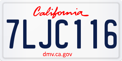 CA license plate 7LJC116