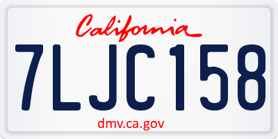 CA license plate 7LJC158