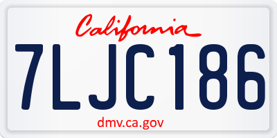 CA license plate 7LJC186