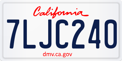 CA license plate 7LJC240