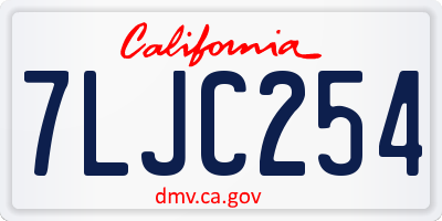 CA license plate 7LJC254