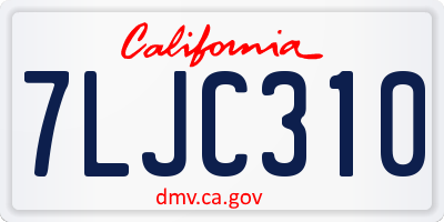 CA license plate 7LJC310