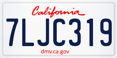 CA license plate 7LJC319