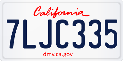 CA license plate 7LJC335