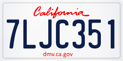 CA license plate 7LJC351