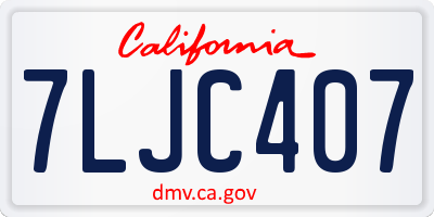 CA license plate 7LJC407