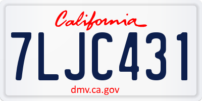CA license plate 7LJC431