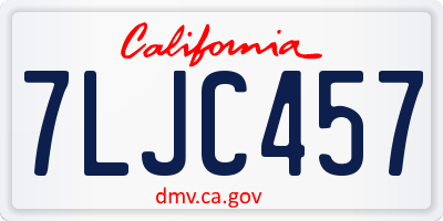 CA license plate 7LJC457