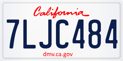 CA license plate 7LJC484