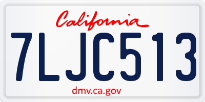 CA license plate 7LJC513