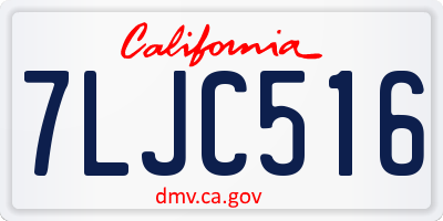 CA license plate 7LJC516