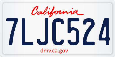 CA license plate 7LJC524