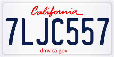 CA license plate 7LJC557