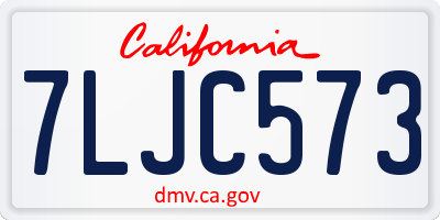 CA license plate 7LJC573