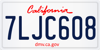 CA license plate 7LJC608
