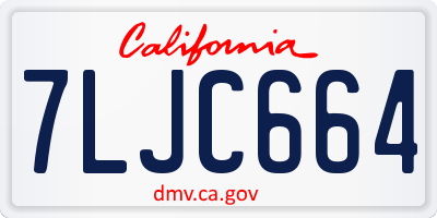 CA license plate 7LJC664