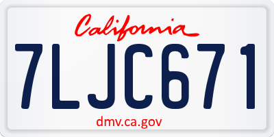 CA license plate 7LJC671