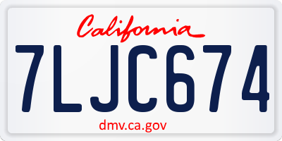 CA license plate 7LJC674
