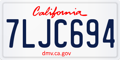CA license plate 7LJC694