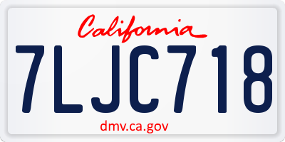 CA license plate 7LJC718