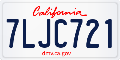 CA license plate 7LJC721