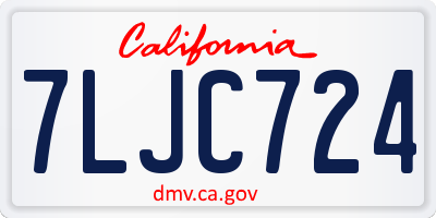 CA license plate 7LJC724