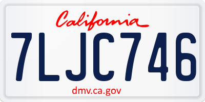 CA license plate 7LJC746