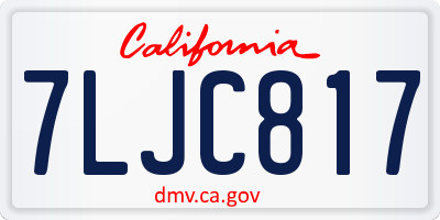 CA license plate 7LJC817