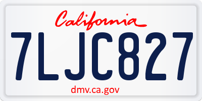 CA license plate 7LJC827