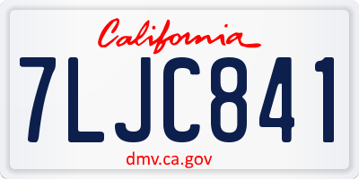 CA license plate 7LJC841