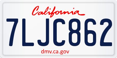 CA license plate 7LJC862