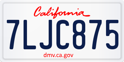 CA license plate 7LJC875