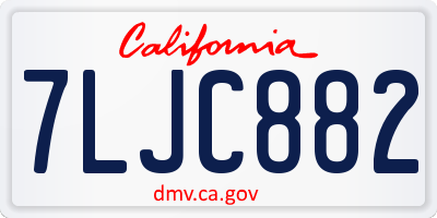 CA license plate 7LJC882