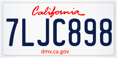 CA license plate 7LJC898