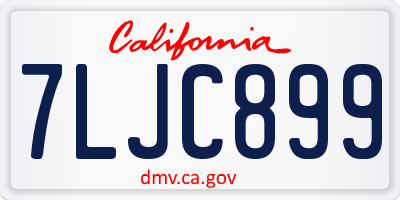 CA license plate 7LJC899