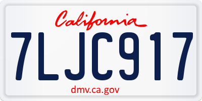 CA license plate 7LJC917