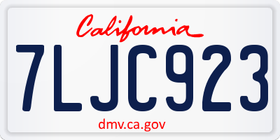 CA license plate 7LJC923