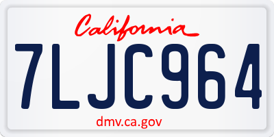 CA license plate 7LJC964