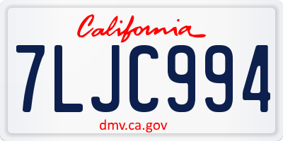 CA license plate 7LJC994