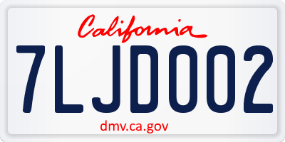 CA license plate 7LJD002