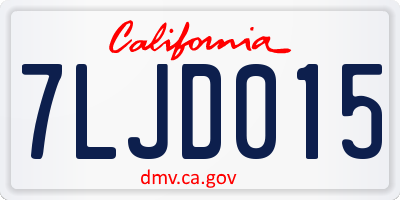 CA license plate 7LJD015
