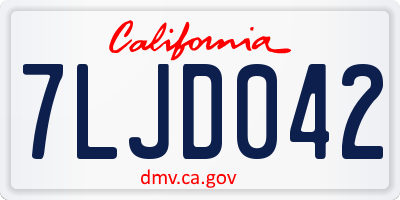 CA license plate 7LJD042